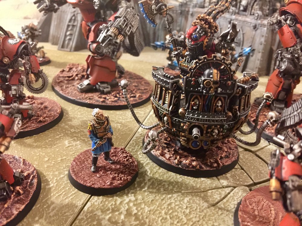 Warlord titaani "Lux Terran" princeps neuvottelee Anacharis Scorian kanssa tulevan Ullanor-kampanjan huoltojärjestelyistä.