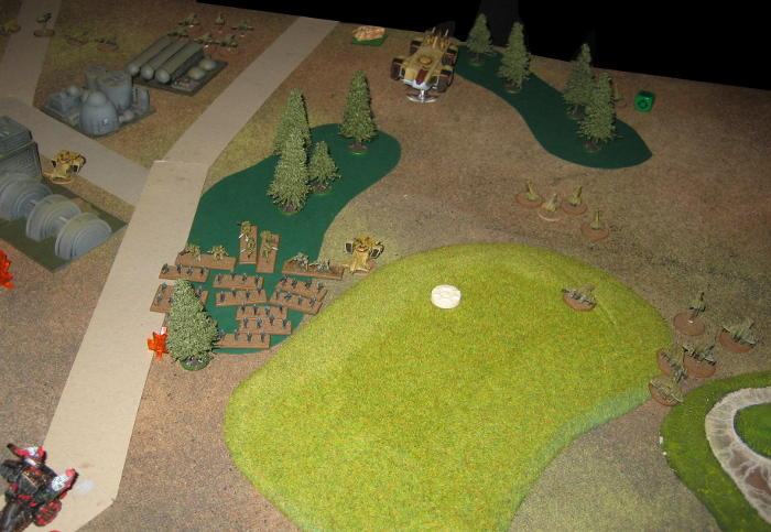 Tau forces control eastern side after repulsing a mechanised Cultist Coven.