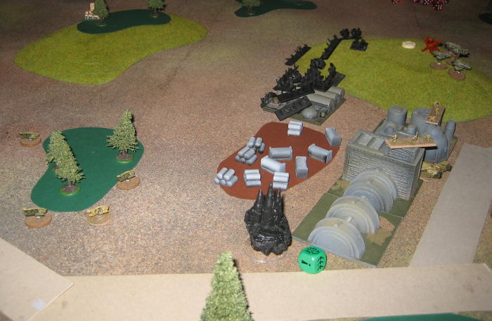 LatD army continues to push towards the objectives, but is being surrounded and crushed by Tau repeatedly.